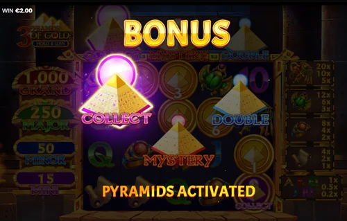 3 Pyramids of Gold Bonus