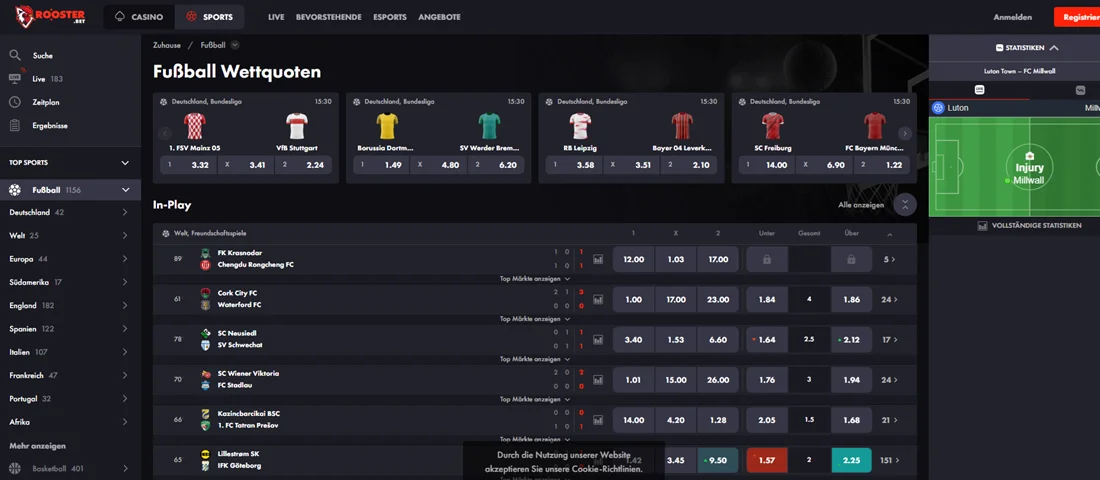 Rooster Bet Sportwetten